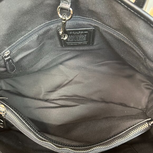 Coach Signature Drawstring Carryall Shoulder Tote Black Smoke/Black NWOT - Picture 8 of 16